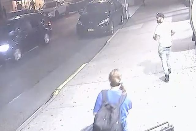 Two suspects in the attack on a bus operator in Manhattan on August 31st from video footage released by the NYPD.